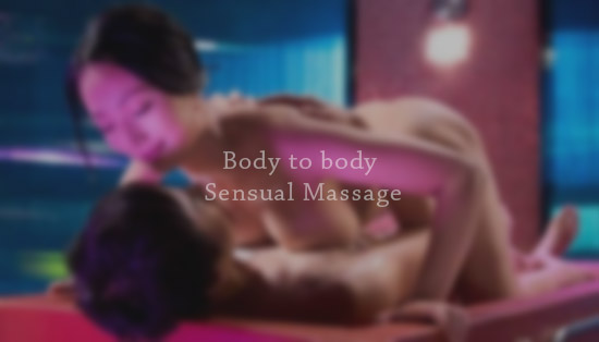 a body to body erotic massage is performed by a beautiful woman